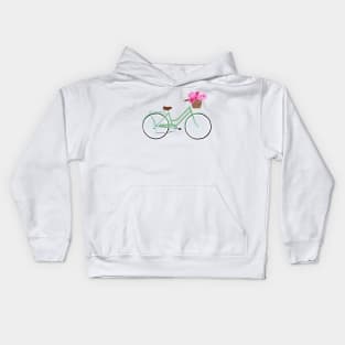 Bicycle Basket Full of Flowers Kids Hoodie